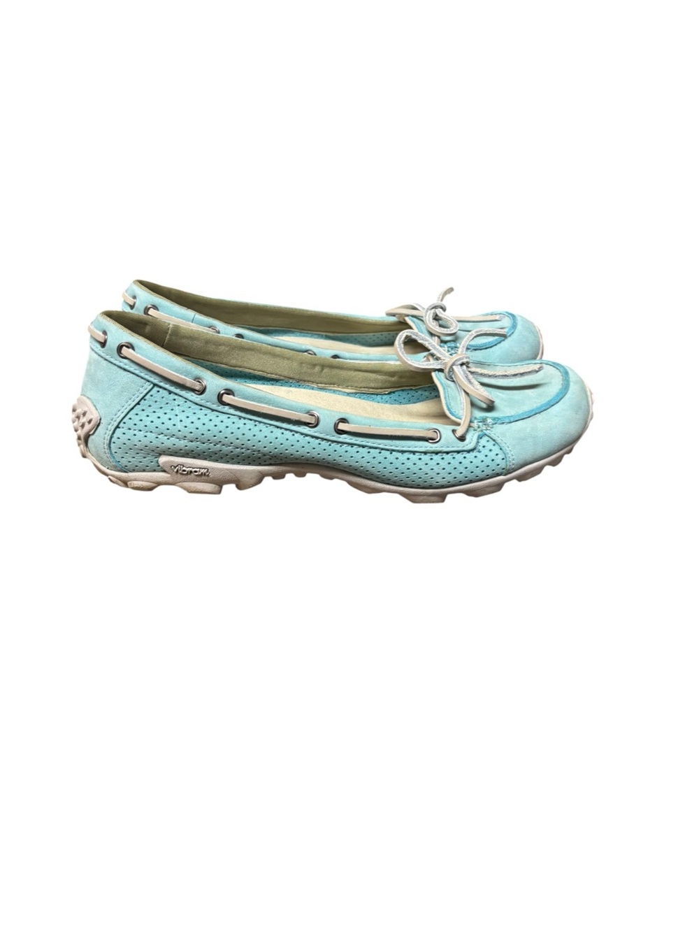 Merrell Shoes Women’s 9 Marina Pastel Driving leather Loafers Turquoise Blue